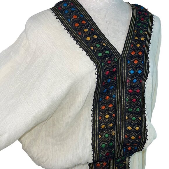 Island Tribe Womens Dress One Size Cream Hebesha Maxi With 2 Scarfs Belt - Picture 8 of 10